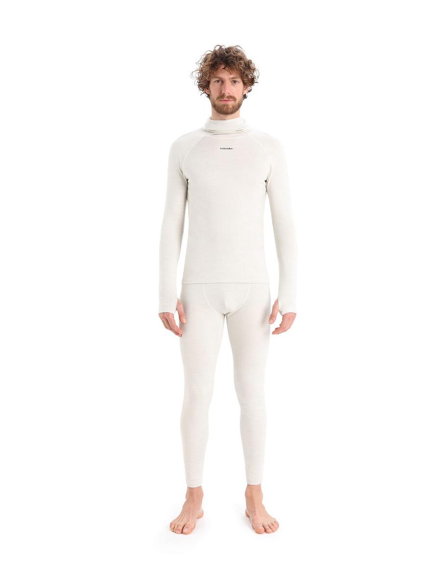 Base Layers Icebreaker MerinoFine™ Long Sleeve Roll Neck Męskie Białe | PL 1604BEXC